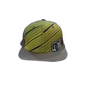 DC Shoes Men's Hat Trucker Flex Fit L-XL Green/Yellow Gray Skater Skateboard